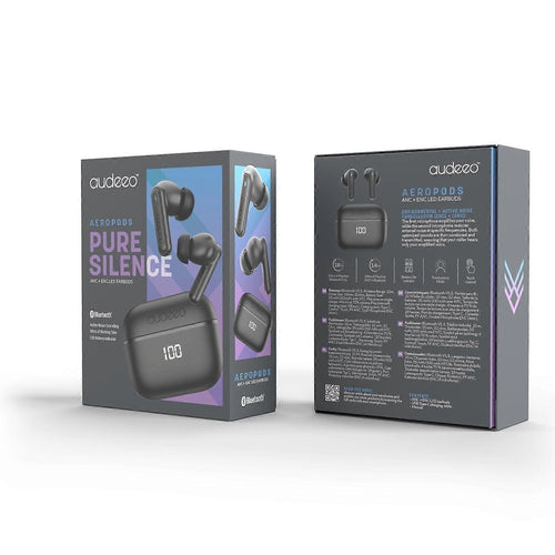 Audeeo Aeropods Pure Silence | ANC+ENC LED Earbuds | FREE Fast-charging PowerBank!
